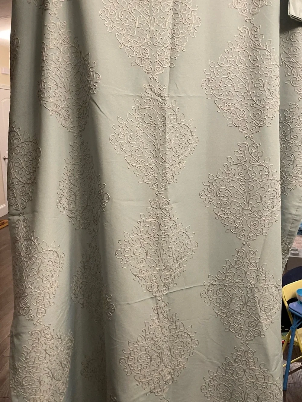 Elegant Sage Embroidered curtains - 4 panels